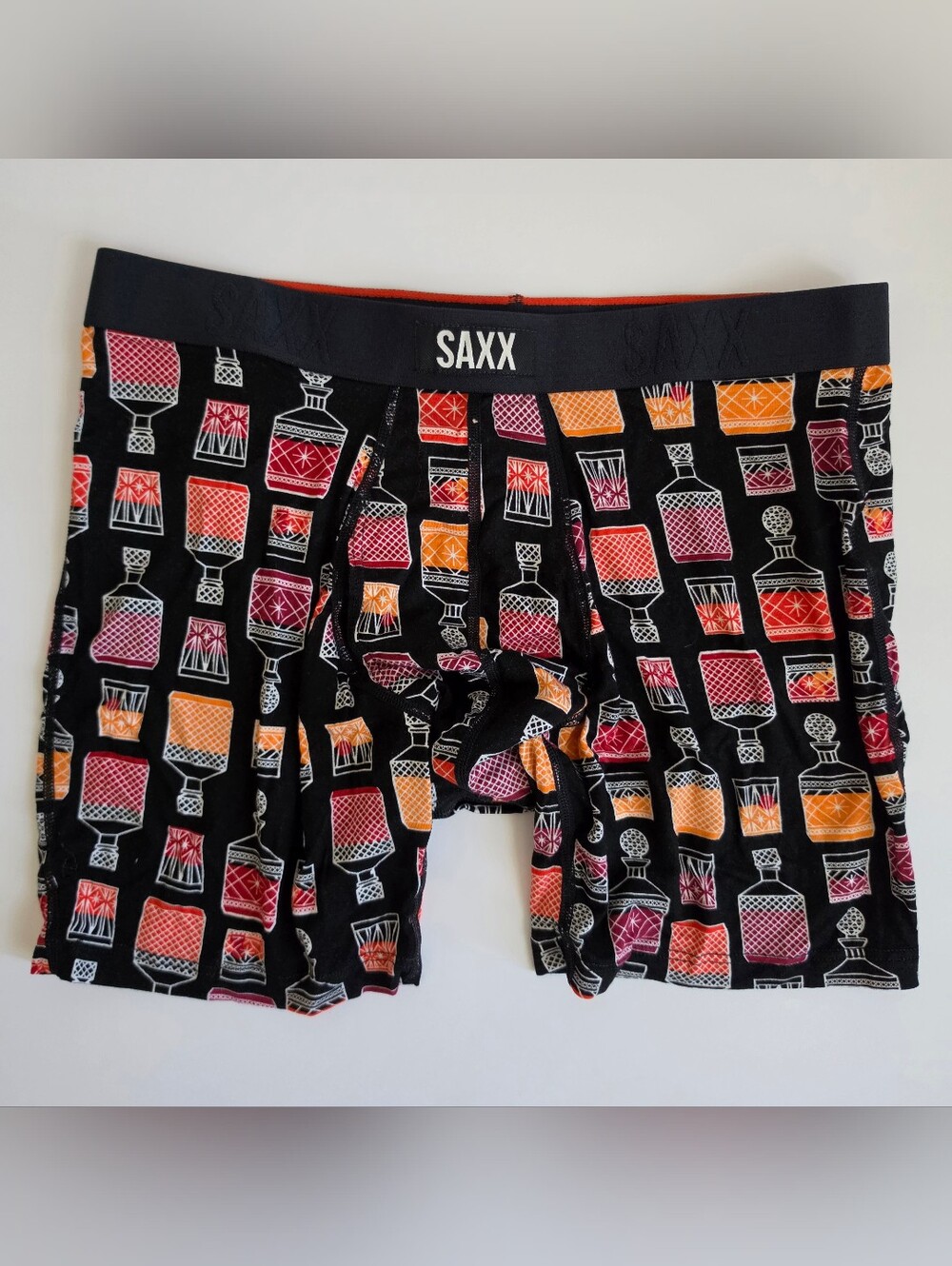 SAXX Vibe Xtra Boxer Brief Mens Medium Black Print Ballpark Pouch NWT